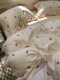 Gaeaspace  -  Romantic sweet pink strawberry beding set,twin full queen king fairyfair cotton home textile bed sheet pillow case quilt cover