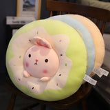 Gaeaspace  -  40cm Creative Bunny Doughnut Cake Cushion Dolls Cute Stuffed Penguin Pig Donut Throw Pillow  Animal Home Decor Gifts for Kids