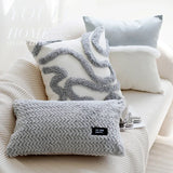 Gaeaspace  -  ins splicing cream gray light luxury high-end cushion sofa pillowcase Nordic modern simple cushion