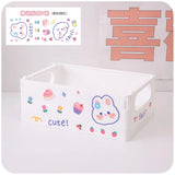 Gaeaspace  -  Cute Desktop Folding Storage Box Organizer Plastic Foldable Box Cosmetics Makeup Organize Storage Basket Toys Storage Box Kawaii