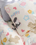 Gaeaspace  -  Cute cartoon dog star bedding set1.2 1.5 1.8 teen,twin full queen lovely cotton home textile bed sheet pillow case quilt cover