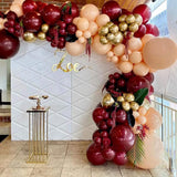 Gaeaspace  -  136Pcs Burgundy Gold Balloon Garland Arch Kit Birthday Party Supplies Wedding Valentine's Day Proposal Baby Shower Decorations