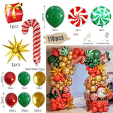 Gaeaspace  -  Christmas Balloon Garland Arch Kit Red Green Lolipop Cone Star Foil Balloons New Year Christmas Party Decoration Supplies Gifts