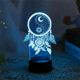 Gaeaspace  -  1pc  Dream catcher 3D Night Light, 3D Optical Illusion Lamp With Touch, 7-Color Changing Ambient Light For Bedroom