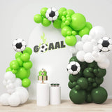 Gaeaspace  -  113 Pcs White Fruit Green Football Foil Balloon Garland Arch Set Kids Baby Shower Birthday Sports Party Decoration Supplies