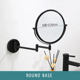 Gaeaspace  -  Dressing Mirror Wall Mounted 8 Inch Magnifying Two-sides Mirror Space Aluminum Black  Makeup Mirror Cosmetic Lady Gift