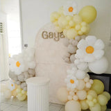 Gaeaspace  -  White Daisy Flower Foil Balloons Large Plumeria Helium Ball Wedding Kids Baby Shower Birthday Party Decorations INS Photo Props