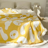 Gaeaspace  -  Cute Cartoon Fleece Blanket, Cute Duck, Cream, Modern Simple Sofa Blanket, All Seasons, Universal Lamb Lunch Break Blanket