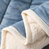 Gaeaspace  -  Coral Fleece Autumn Winter Warm Blankets for Bed 3 Layers Thicken Flannel Blanket Quilt Soft Comfortable Warmth Quilts Washable