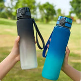 Gaeaspace  -  1 Liter Large Capacity Sports Water Bottle Leak Proof Colorful Plastic Cup Drinking Outdoor Travel Portable Gym Fitness Jugs