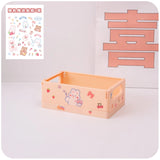 Gaeaspace  -  Cute Desktop Folding Storage Box Organizer Plastic Foldable Box Cosmetics Makeup Organize Storage Basket Toys Storage Box Kawaii