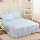 Gaeaspace  -  1pcs Elegant Princess Bed Skirt Non-slip Mattress Cover Ruffled Lace Bed Skirt Bedsheet Protector Bedspread No Pillowcase