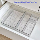 Gaeaspace  -  Clear Plastic Drawer Organizers Set Versatile Bathroom and Vanity Drawer Organizer Trays Storage Bins for Makeup Kitchen Gadgets