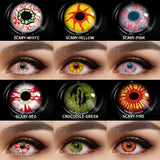 Gaeaspace  -  2pcs Halloween Colorful Contact Lenses Anime Cosplay Eye Lenses multicolored lenses Lenses Yellow Lenses Cosplay lenses