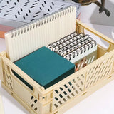 Gaeaspace  -  Creative Foldable Storage Boxes Student Desktop Collapsible Crate Organizer Tape Stationery Cosmetic Rack Folding Storage Basket