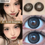 Gaeaspace  -  1 Pair/2pcs 10 Colors Contact Lenses for Eyes Fashion Pupils Myopia Eye Color Lenses Blue Green Brown Prescription Lens