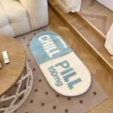 Gaeaspace  -  Ultra Soft Tufted Chill Pill Rug Cute Bathroom Mat Blue Game Accent Carpet for Living Room Nonslip Fun Decorative Area Rug