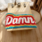 Gaeaspace  -  Letter Element Rug 100 Handmade Rainbow Fluffy Tufted Rug Nordic Entrance Rug Area Rugs Funny Bathroom Bedroom Floor Mats