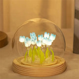 Gaeaspace  -  Artificial Tulip Flower Night Light Handmade DIY Bedside Lamp LED Night Lamp Bedroom Decor Christmas Birthday Gifts Table Lamp