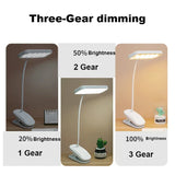 Gaeasapce  -   USB Rechargeable Reading Desk Lamp Eye-protection lamp  Three-speed Dimming Portable Folding Clip-on Bedside lamp