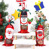 Gaeaspace  -  Christmas Santa Knitted Wine Bottle Case Elk Snowman Red Wine Champagne Bottle Cloth Merry Christmas Decor Happy New Year