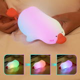 Gaeaspace  -  Cute Silicone Night Light Animal Night Light RGB Atmosphere Lamp Big White Goose Indoor Desktop Decoration Children Holiday Gift