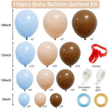 Gaeaspace  -  156Pcs Blue Nude Brown Balloon Garland Arch Kit Latex Balloons Bear Baby Shower Birthday Wedding Party Decorations