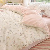 Gaeaspace  -  Ins Nordic Butterfly Bedding Set Flat Bed Sheet Duvet Cover Twin Full Queen Nordic Bed Linen Boy Girl Bedding Sets