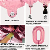 Gaeaspace  -  Pink Happy Birthday Foil Balloons Princess Party Decorations Adult Kids Girl 1 2 3 4 5 6 7 8 9 10 15 25 30 35 40 50 60 Year Old