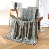 Gaeaspace  -  Jacquard Textured Boho All-Season Throw Blankets with Tassels for Sofa Knit Soft Lightweight Decorative Bed Throw Plaid