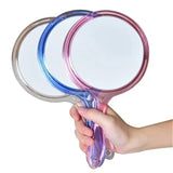 Gaeaspace  -  Hand Mirror Double-sided Handheld Mirror 1x/3x Magnifying Mirror With Handle Transparent Hand Mirror Rounded Shape Makeup Mirror