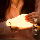 Gaeaspace  -  Lying Flat Duck Night Light LED Silicone Night Lamp USB Charging Room Atmosphere Lamp Adjustable Warm Lighting Children Fun Gift