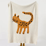 Gaeaspace  -  Half Velvet Spotted Leopard Leisure Blanket Office Nap Blanket Knitted Sofa Cover Bed Blanket