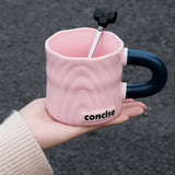 Gaeaspace  -  Modern Simple Coffee Ceramic Mug Milk fufu Collider with Handle Water Cup Household Breakfast Oatmeal Milk Cup