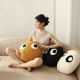 Gaeaspace  -  Nordic Ball Shaped Plush Wool Cushion Living Room Decor Big Eyes Throw Pillow Home Pillows for Sofa Creative Rest Waist Pillow