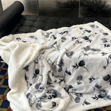 Gaeaspace  -  Ins Style Winter Thickened Milk Coral Fleece Blanket Office Nap Casual Small Quilt Modern Simple Sofa Shawl Cover Blanket