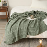 Gaeaspace  -  Knitted Blanket Air Conditioning Throw Blankets for Bed Sofa Towel Thread Blanket Office Nap Blanket Bedroom Decorative Shawl