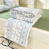 Gaeaspace  -  A-Class Lace Cartoon Knitted Cool Feeling Silk Summer Quilt Air Conditioning Cool Feeling Quilt Skin-friendly Napping Blankets