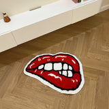 Gaeaspace  -  Red Lips Tufted Rug Soft Good Carpet Bathroom Floor Pad Kids Room Bedroom Anti Slip Doormat Aesthetic Home Winter Warm Decor