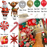 Gaeaspace  -  Christmas Balloon Garland Arch Kit Red Green Lolipop Cone Star Foil Balloons New Year Christmas Party Decoration Supplies Gifts