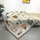 Gaeaspace  -  Moisture-proof Camping Picnic Mat Ins-Style Decorative Tapestry, Knitted Thread Blanket, Multifunctional Sofa Cover, Casual