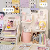 Gaeaspace  -  INS Desktop Book and Stationery Storage Rack Office Note Stickers Pen Holders Student Dormitories Perforated Layered Shelves