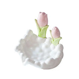 Gaeaspace  -  Creative Ceramic Flower Soap Box Drain Three-dimensional White Flower Soap Dish Bathroom Sink Shelf Bathroom Decor Accessories