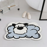 Gaeaspace  -  Cartoon Puppy Living Room Sofa Carpets Cute Soft Girly Children's Bedroom Bedside Carpet Blue Plush Cloakroom Coffee Table Rugs