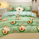 Gaeaspace  -  Ins Nordic Butterfly Bedding Set Flat Bed Sheet Duvet Cover Twin Full Queen Nordic Bed Linen Boy Girl Bedding Sets