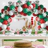 Gaeaspace   -  116 Pieces Red White Green Confetti Balloons Garland Arches Set Hanging Snowflakes Christmas New Year Wedding Party Decorations