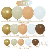 Gaeaspace  -  171Pcs Garland Arch Kit Khaki Nude White Brown Gold Latex Balloons Party Decorations for Baby Shower Gender Reveal