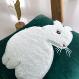 Gaeaspace  -  Retro White Rabbit Embroidered European Pastoral Floral Cushion Cover Pillow Cover for Sofa Bedroom