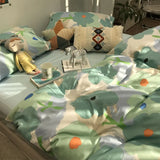 Gaeaspace  -  Pastoral green flower bedding set girl,lovely sweet cotton twin full queen king home textile flat sheet pillow case duvet cover