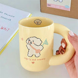 Gaeaspace  -  Design Cream Color Mug Korean Ins Style Cartoon Rabbit Creative Milk Coffee Cup Household Simple Dessert Ice Cream Cup